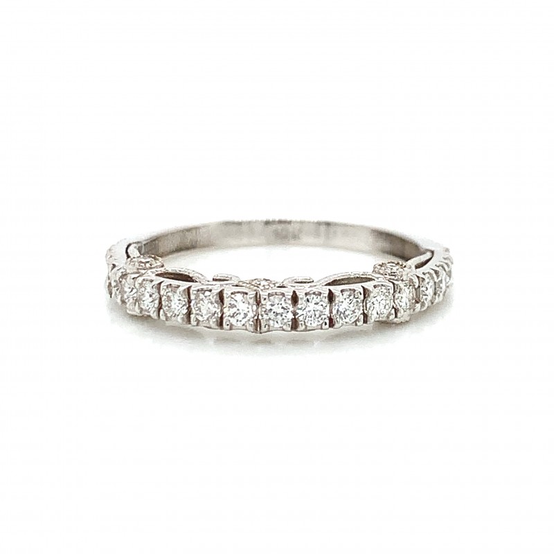18K Round Diamond Halfway Petite Band