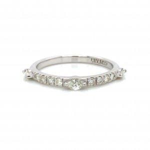 14K 3 Marquise East West Station Minimalist Diamond Band
