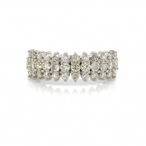 14k Half Eternity 3 Round Diamond Spike Ring