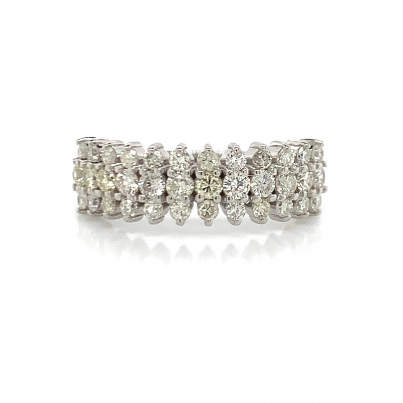 14k Half Eternity 3 Round Diamond Spike Ring