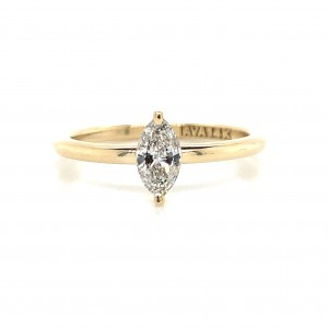 14K Gold North South Marquise Diamond Solitaire Setting