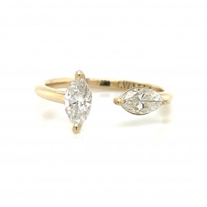 14K Gold East West and North South Marquise Diamond Solitaire Setting