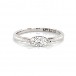 14K East West Marquise Diamond Solitaire Setting