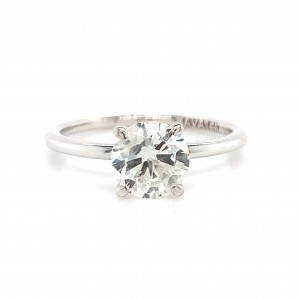 14K White Gold Simple 4 Prong Round Solitaire