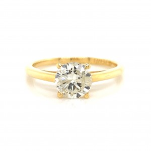 14K Yellow Gold Simple 4 Prong Round Solitaire