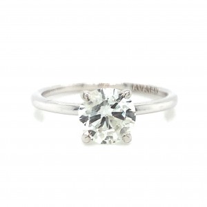 14K White Gold Simple 4 Prong Round Solitaire