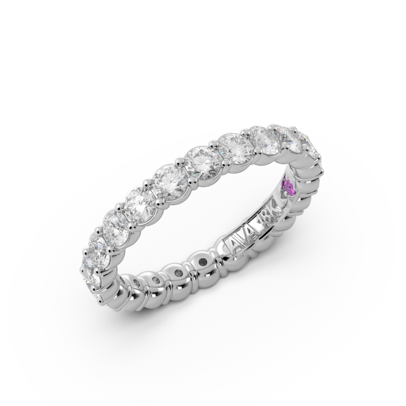 Round Signature Cup Eternity Ring